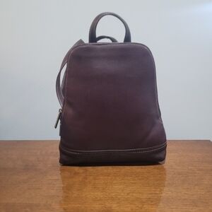 Vintage GH Bass Leather Backpack Purse 2 Compartments 9x9 Largest Dimension